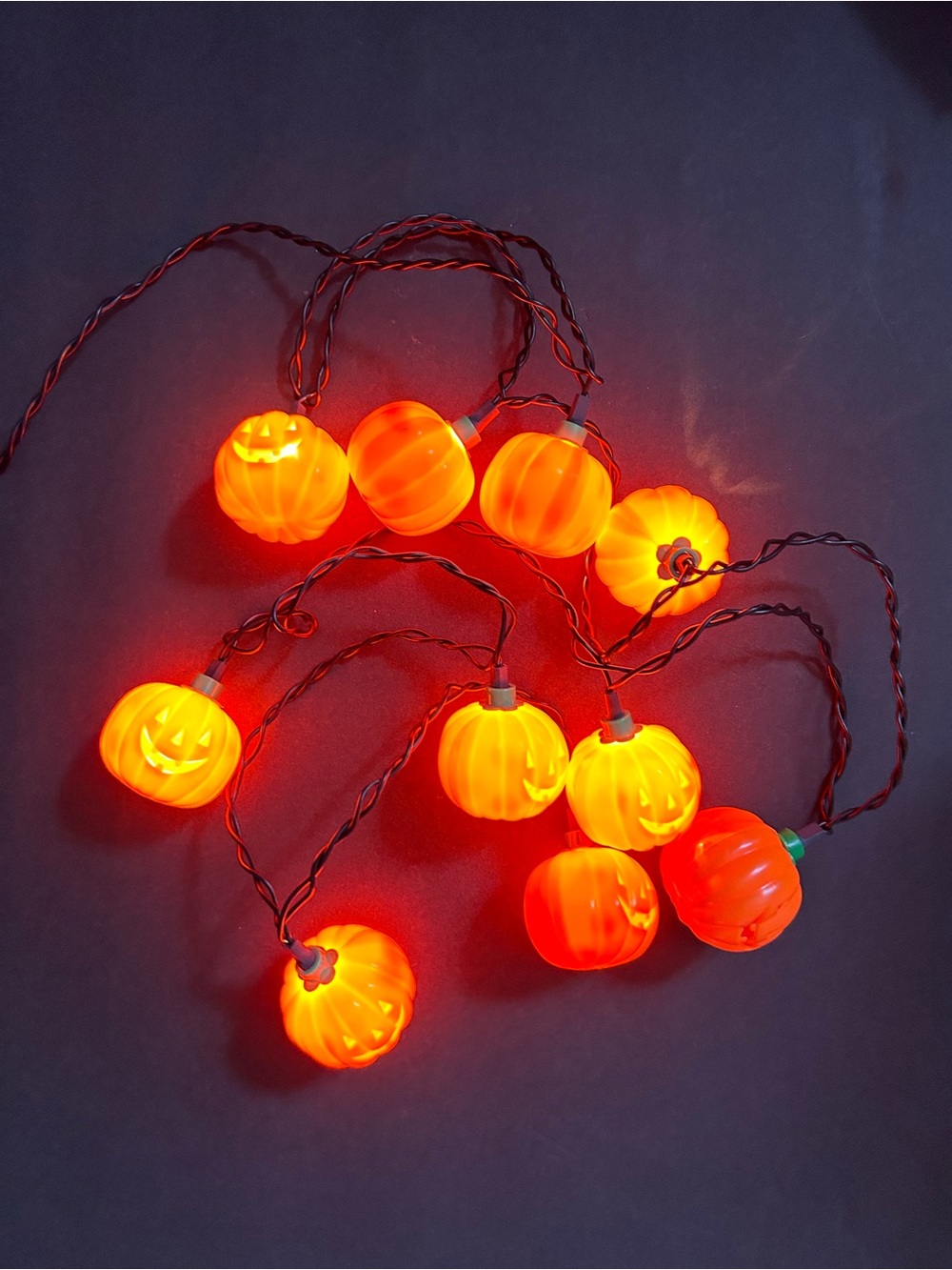 Vintage Halloween Pumpkin Blow Mold Stringed Lights